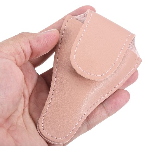 PATIKIL 4.5"x2.6" Embroidery Scissors Sheath, 4 Pack PU Leather Nail Cuticle Scissor Cover Small Pointed Nippers Scissors Protective Case, Pink