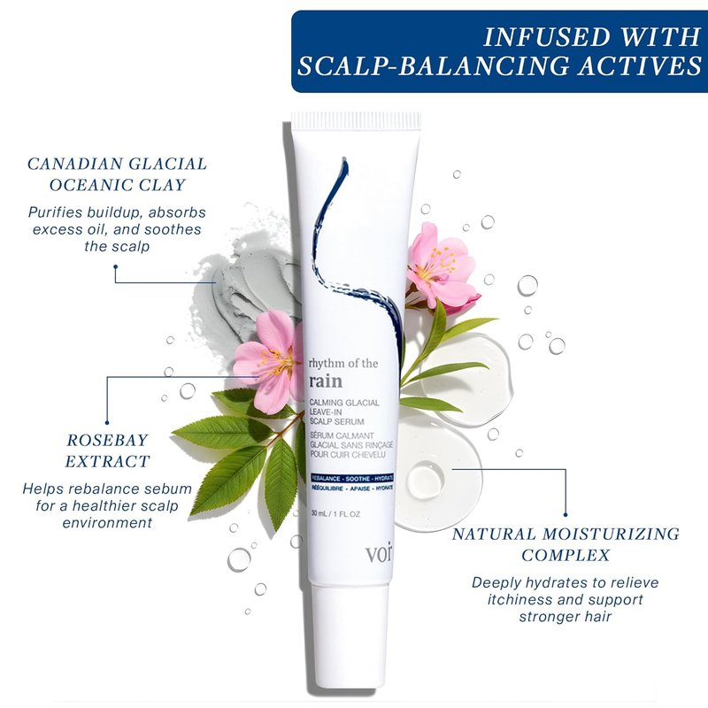 Voir Haircare Scalp Serum - Hydrating & Soothing Formula for Dry, Itchy Scalp | 30ml with Canadian Glacial Oceanic Clay