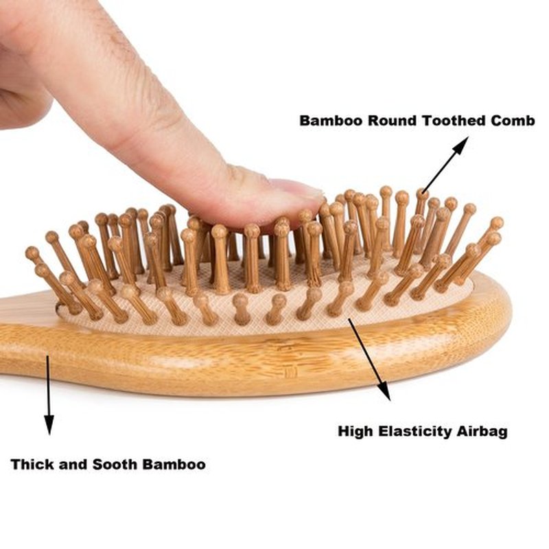 4 PCS Bamboo Hair Brushes Set,Boar Bristle and Detangling Combs,Hair Care Tools with Natural Bristles, Birthday Gift for Family Friend Women Men Mother Hairbrush Kit
