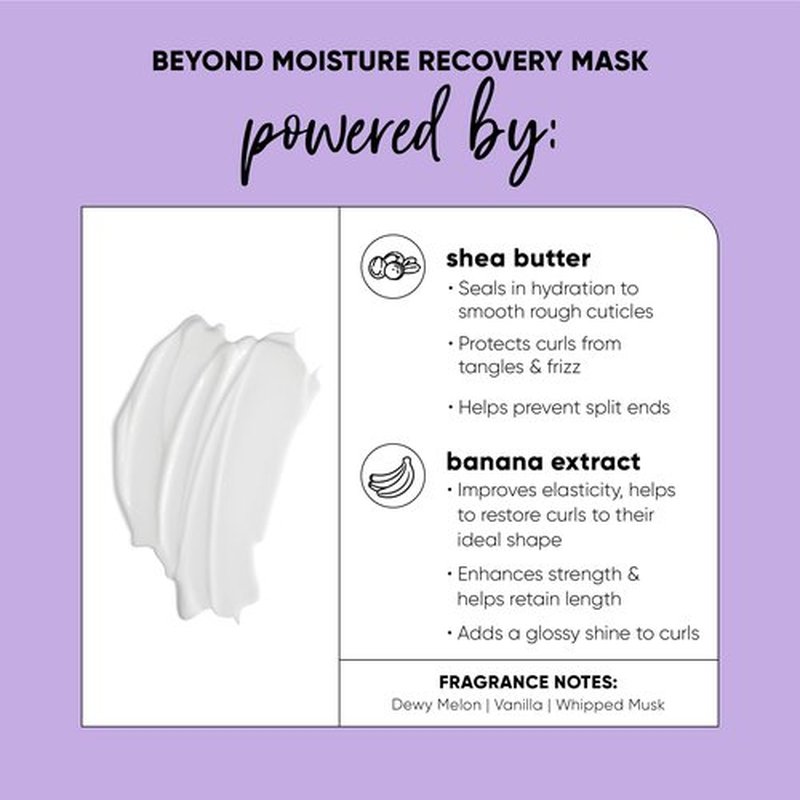 HASK Beyond Moisture Recovery Mask with Shea Butter & Banana Extract for Wavy, Curly, Coily & Kinky Hair, Softens, Moisturizes, Prevents Damage, Vegan, Sulfate-Free, Cruelty-Free – 8 fl oz