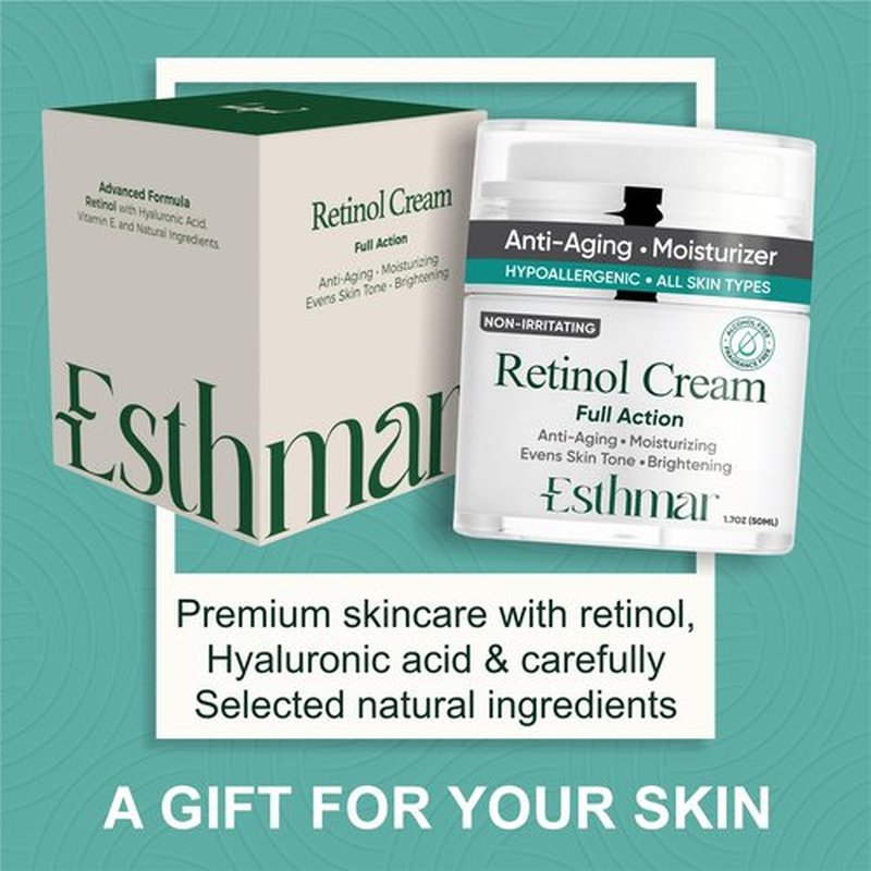 ESTHMAR Retinol Face & Neck Cream – Anti-Aging Night Moisturizer with Hyaluronic Acid, Vitamin E & Aloe Vera – Reduces Wrinkles, Fine Lines & Dark Spots, Hydrating for All Skin Types