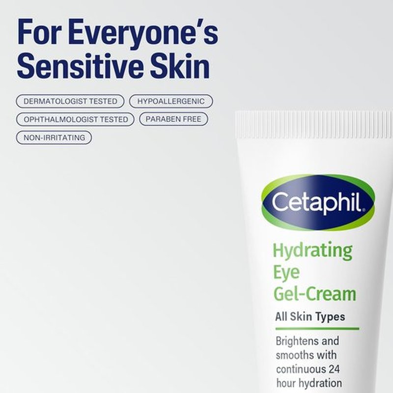 Cetaphil Hydrating Eye Gel-Cream - Brightens & Smooths Under Eyes | 0.5 Fl Oz, 24-Hour Hydration
