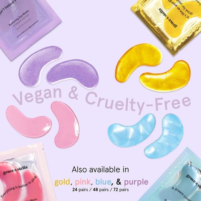 Grace & Stella Retinol Under Eye Patches - Hydrating Gel Masks for Puffy Eyes & Dark Circles | 24 Pairs (Purple)