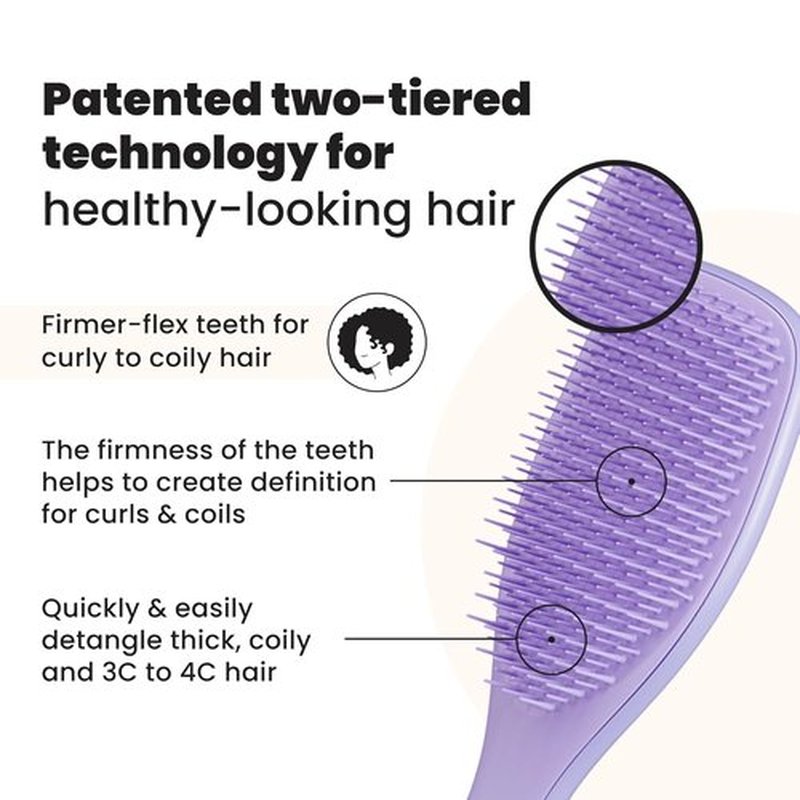 Tangle Teezer Ultimate Detangler Brush - Reduces Frizz & Breakage for Curly Hair | Purple Passion