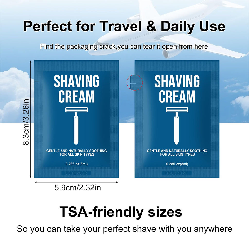 Shaving Cream Bulk Travel 8ml/0.28fl oz,Disposable Shaving Cream in Bulk Travel Shave Cream for Hotel Homeless