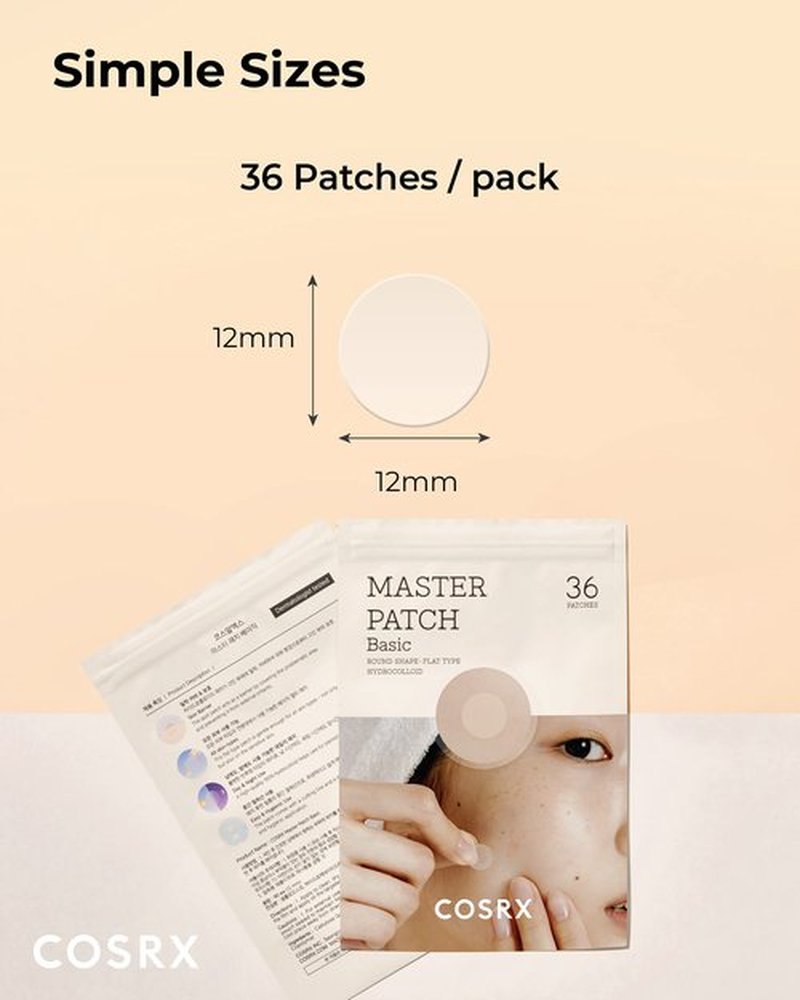 COSRX Master Patch Basic, Overnight Acne Patch Hydrocolloid, Blemish Spot Sticker for Face, Strong adhesion & Thicker Spot Cover, 1 Sizes (36 Count)