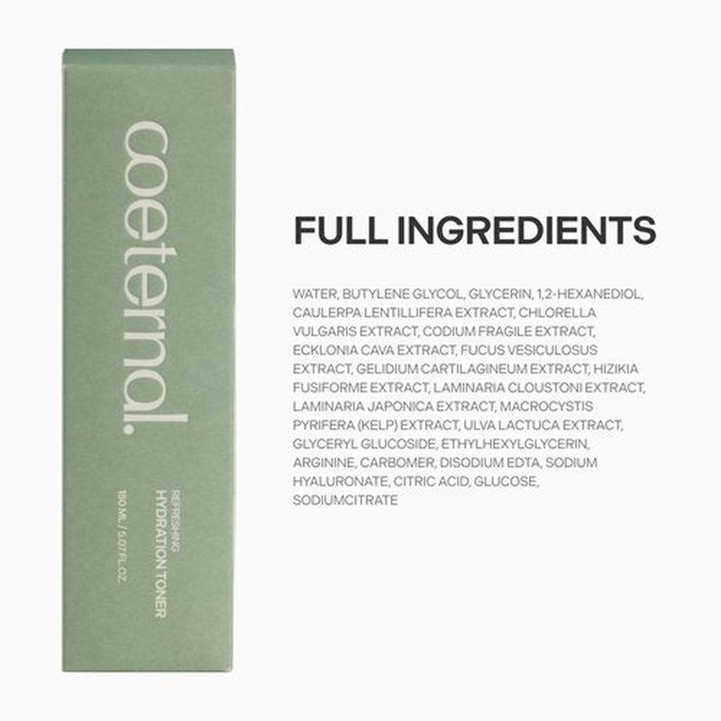 Coeternal Refreshing Hydration Toner, Korean Face Toner with Hyaluronic Acid & Algae11, Hydrating & Calming for Glass Skin, Dry or Oily Skin, K-Beauty Skincare 150ml / 5.07 fl.oz.