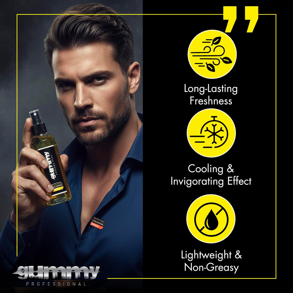 Gummy Professional Lemon Eau de Cologne 400ML - After Shave Traditional Inspired Barber Cologne - Lasting Fresh Bright Lemon Citrus Fragrance - Alcohol Based Cooling Formula for Post Shave Care