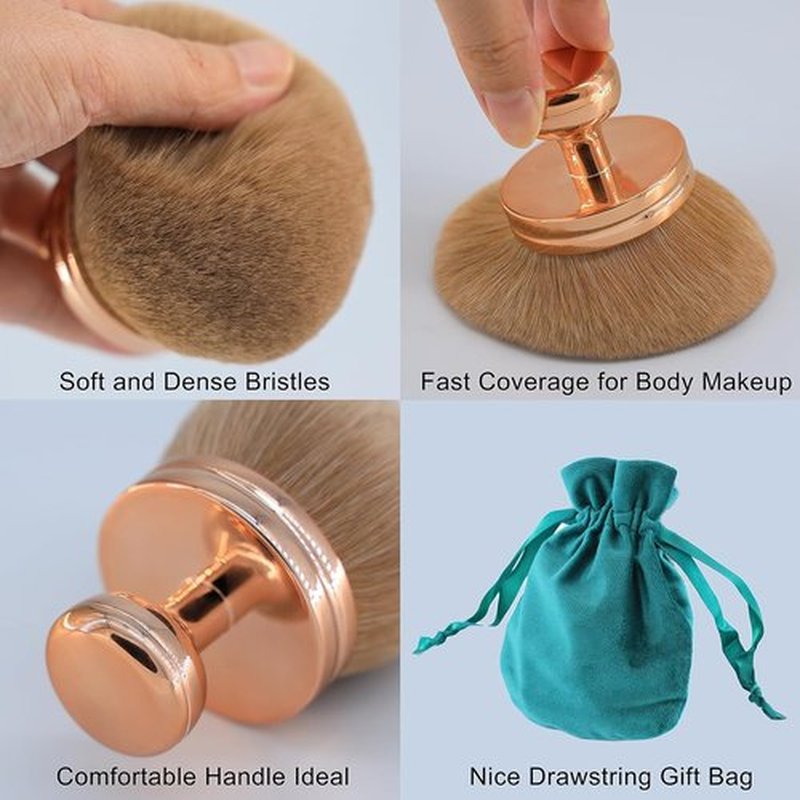 Skiennix Extra Large Body Makeup Brush - 74mm Wide-Headed Kabuki Brush for Self Tanner & Bronzer Blend