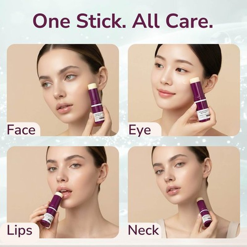 Peksozi 2PCS Calcium Multi Balm Stick, Calcium Volume Multi Balm, Korean Collagen Moisturizing Stick, Firming & Hydrating for Eye, Face & Neck