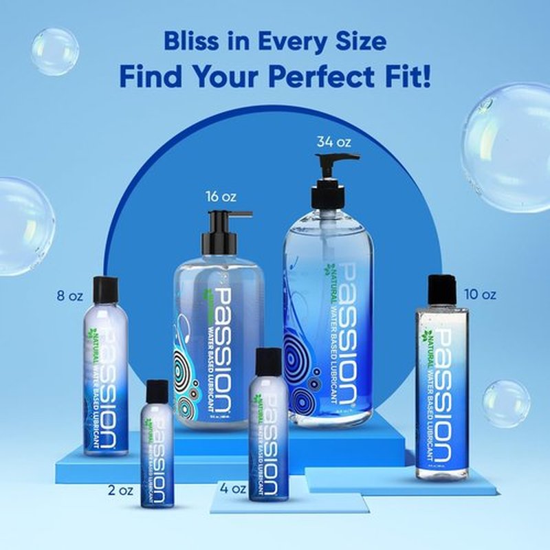 Passion Natural Water-Based Personal Lubricant - 16 Fl Oz | Premium, Non-Sticky & Easy-to-Clean Formula