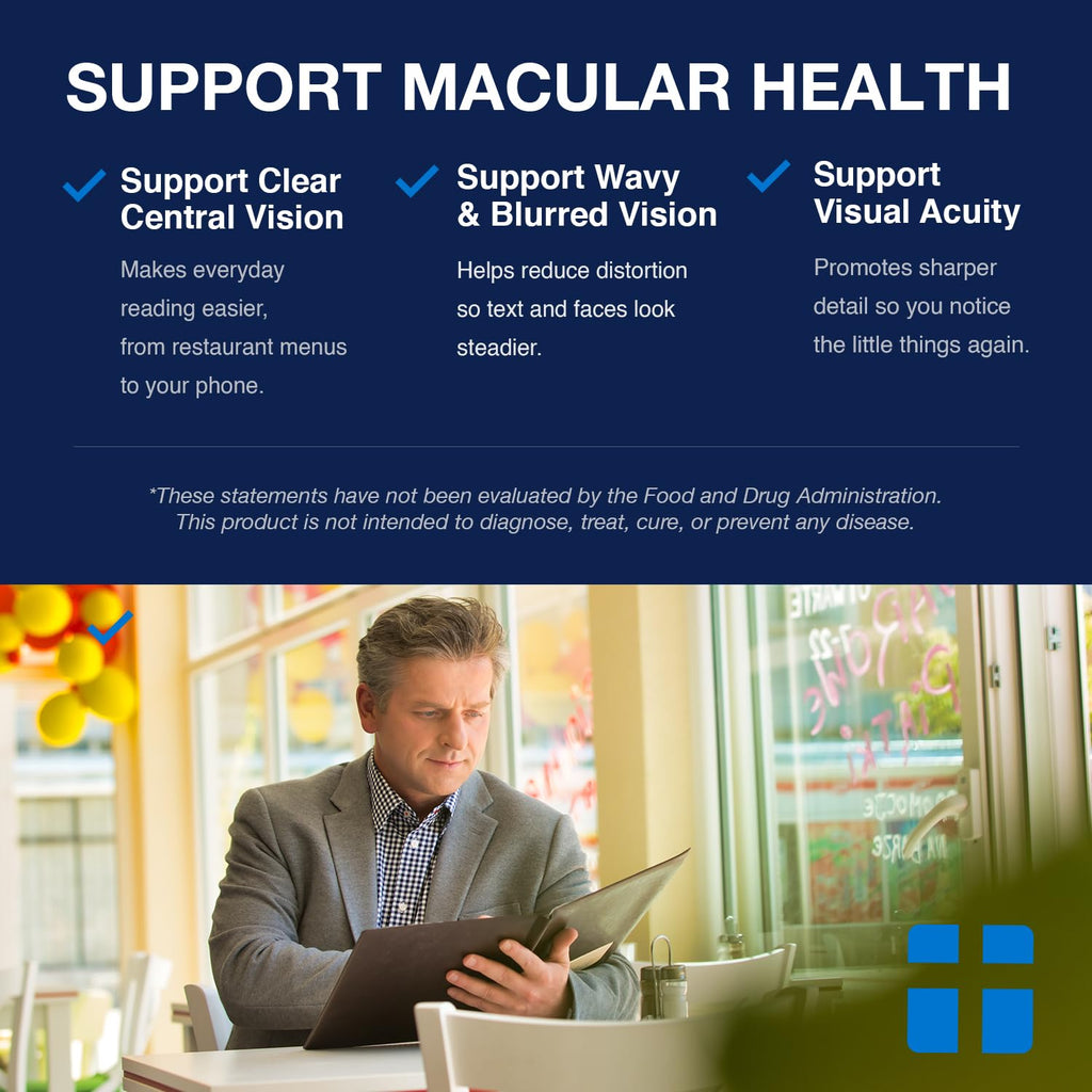 Opti + AREDS 2 Supplements | Vision & Eye Health Supplements for Adults | Includes Lutein, Zeaxanthin, Zinc, and Vitamin C for Macular Support* | 90 Softgels / 45 Servings