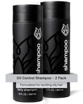 Black Wolf Charcoal-Infused Shampoo for Oily Hair | 2-Pack, 12 Fl Oz - Deep Cleansing & Moisturizing Formula for Men