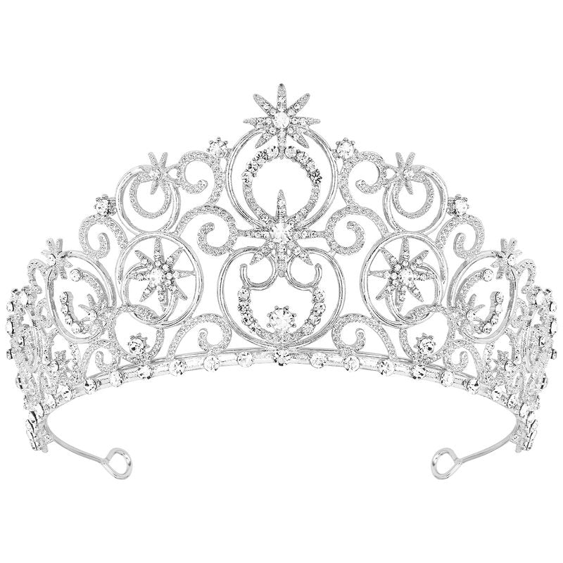 Vovii Glinda Sliver Crown for Women, Princess Crystal Tiara Bubble Crown for Birthday Prom Halloween Costume Accessories Wedding