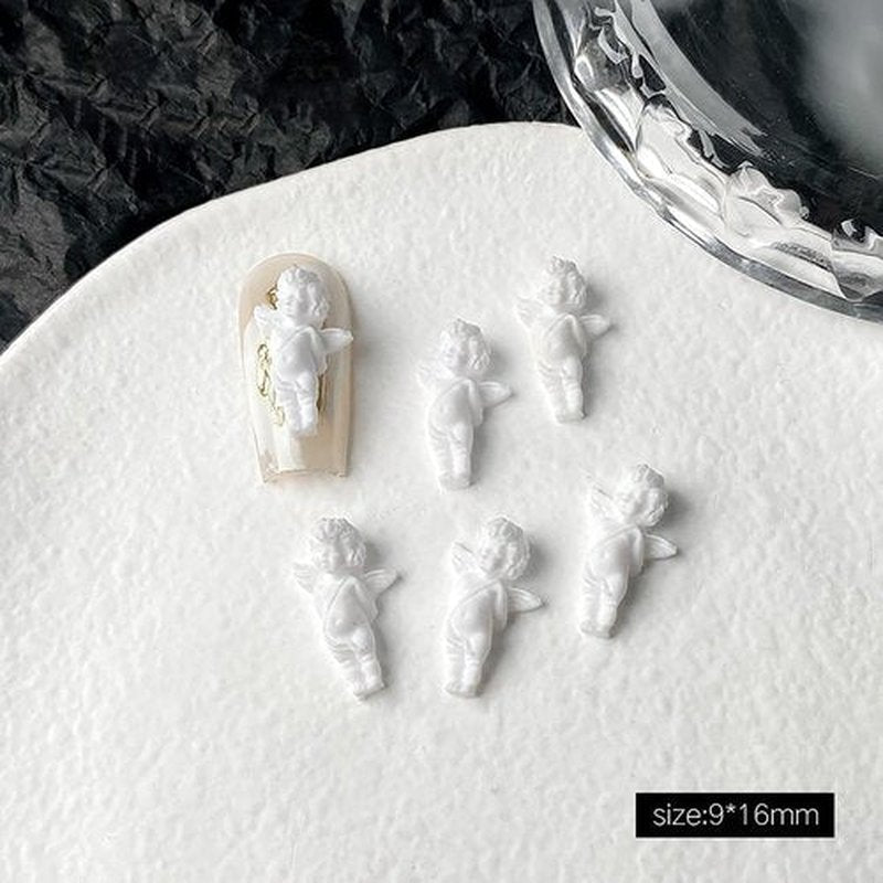 Angel Nail Art Decorations - 32Pcs 5D Love Cupid Resin Designs, Three-Dimensional Acrylic Nails Charms for Women Girls Manicure Art, DIY Jewelry Rhinestone Making Craft Supplies