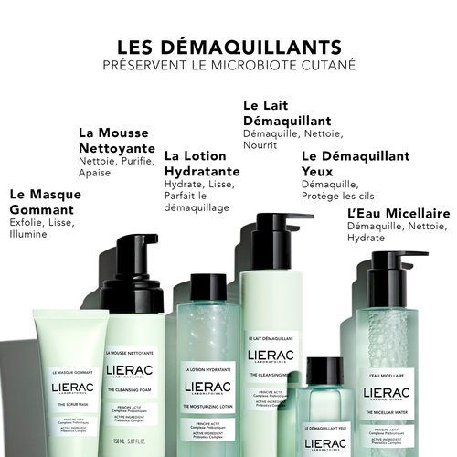 Lierac Demaquillant Micellar Water - Gentle Makeup Remover for Sensitive Skin, Cleanses - Moisturizes, Hydrating & Soothing, Eye Makeup Remover, Micellar Cleansing Water - 200ml