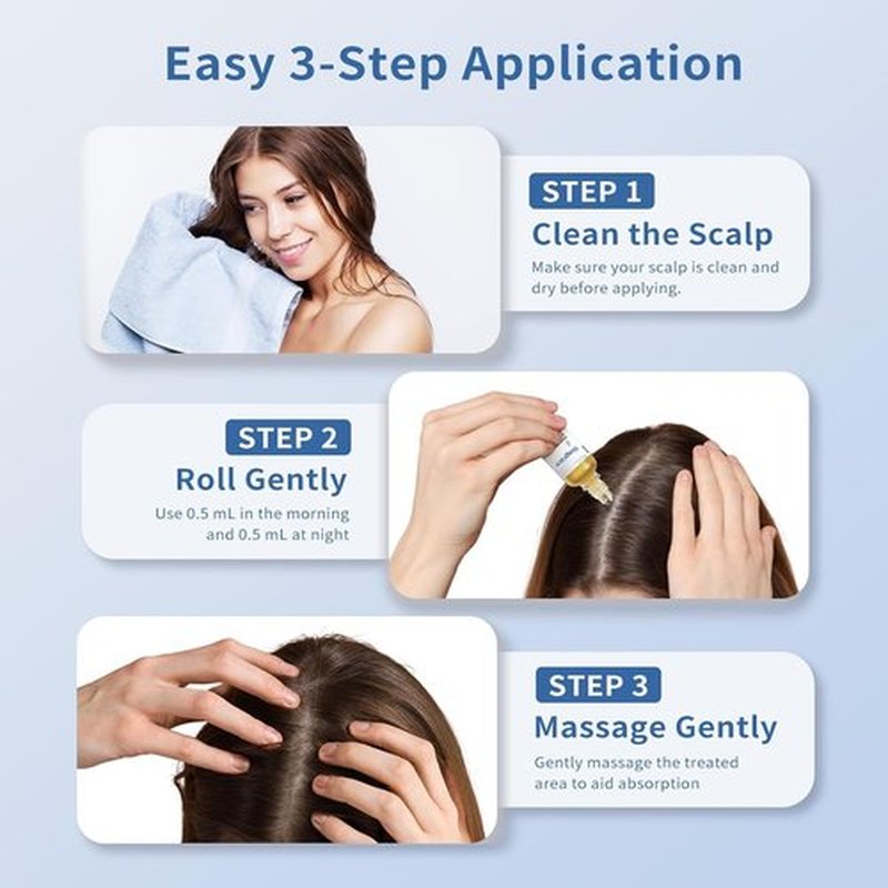 Hair Growth Serum for Thinning Hair | Strengthens & Thickens with Biotin | Fast-Absorbing Roll-On, No Rinse Needed (30ml)