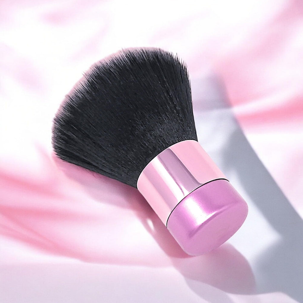 Luxurious and Large Ultra Soft Fluffy Powder Brush, Multipurpose Face, Body, Barber and Beauty Tool, with wooden base Soft Kabuki Brush by BevyGold (Violet)
