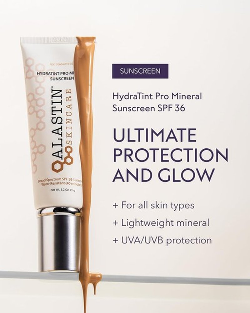 ALASTIN Skincare HydraTint Pro Mineral Sunscreen SPF 36 - Tinted Daily Moisturizer for Face & Neck | Fragrance-Free, Water Resistant (3.2 oz)