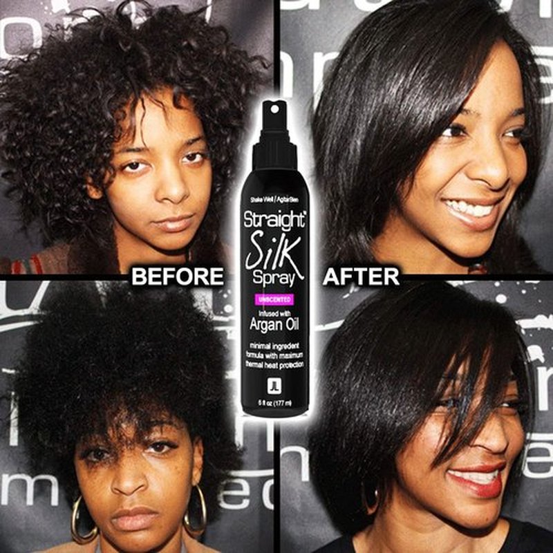 Silk Spray by Straight - Moroccan Argan Oil Thermal Protector for Hair | Alcohol-Free, Heat Protectant up to 450°F | 6oz