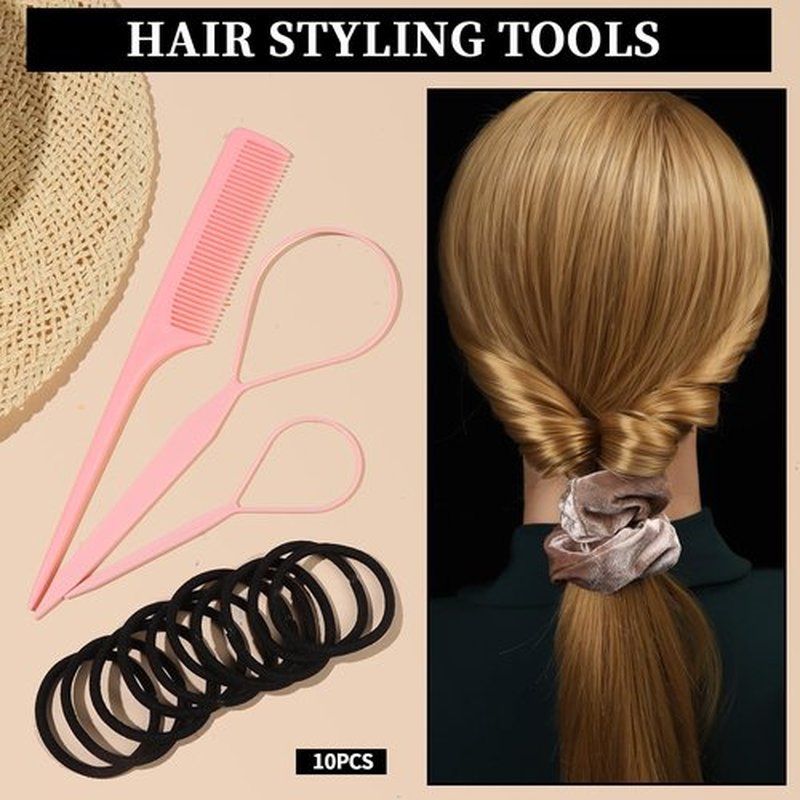FANDAMEI Hair Ties Kit for Women, Velvet Scrunchies, Elastic Rubber Bands, Seamless Hair Ties, Hair Clips, Bobby Pins, U Shaped Hair Pins for Styling, Hair Accessories Kit