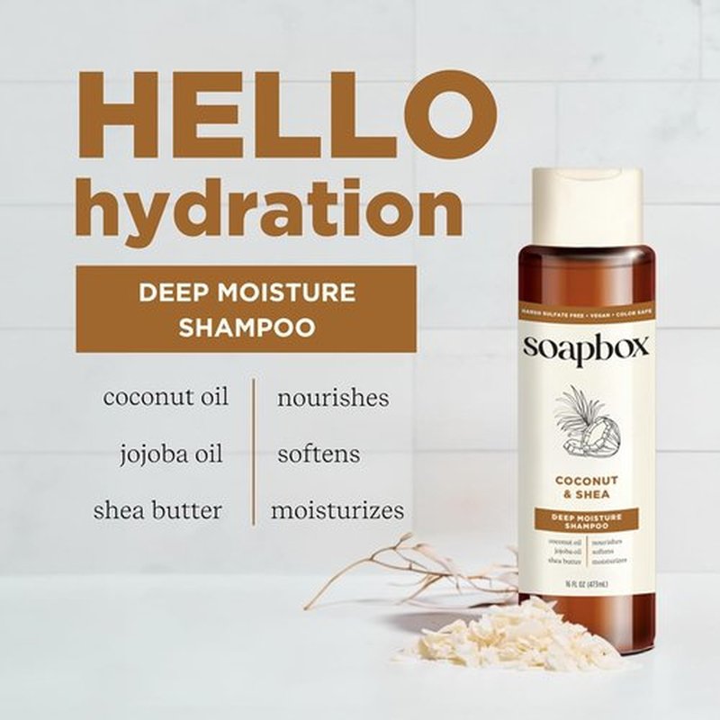 Soapbox Coconut Shampoo & Conditioner Set - Moisturizing Coconut Oil, Jojoba Oil & Aloe | Paraben & Sulfate Free | 16oz (Pack of 2)