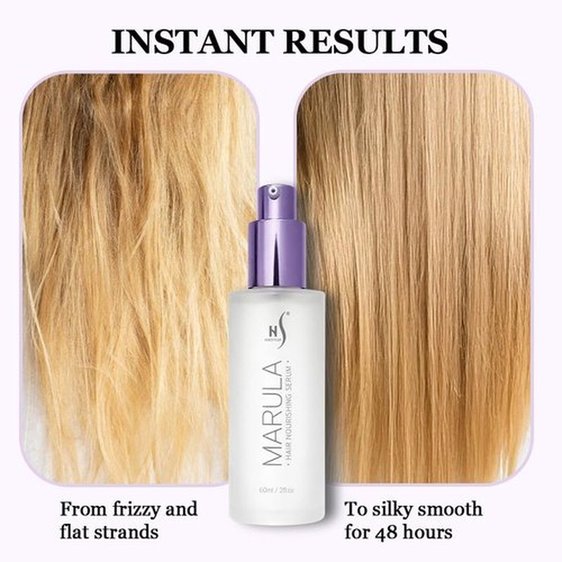 HerStyler Marula Oil Hair Serum - Anti-Frizz Treatment for Dry, Damaged Hair - Boosts Shine & Straightens - 2 Fl Oz