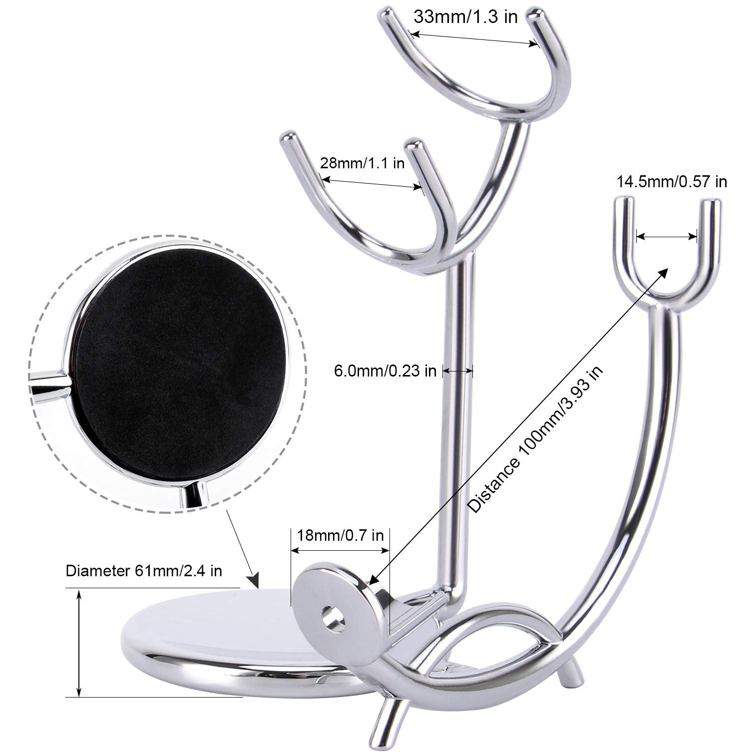 PerPro Straight Razor stand With Perfect double layer stainless steel Shaving Soap Bowl and Shaving Brush Natural Solid Wood Handle