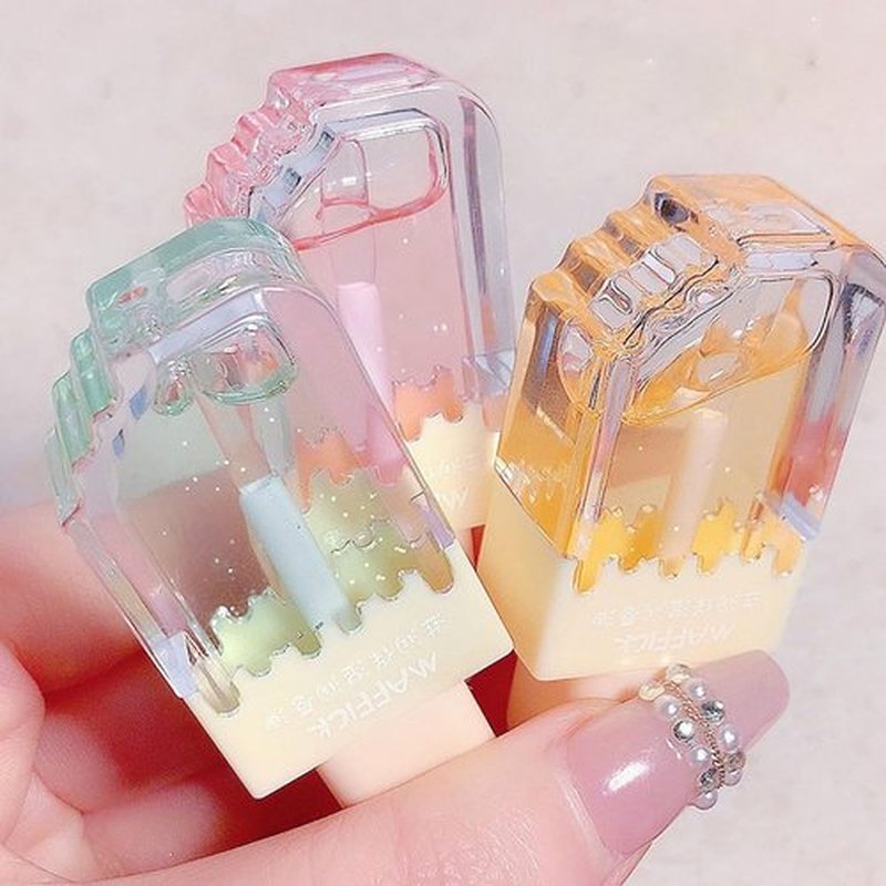 Pakivs 3Pcs Clear Cute Lip Gloss Set,Fruit Flavored Lip Oil Set,Long Lasting Moisturizing,Hydrating Lip Glow Oil,Party Gift,Non-toxic