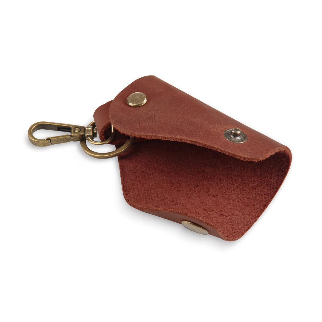 MAKYN Leather Wrap Keychain, Key Holder Pouch Keychain, Car Key Holder, Motorcycle Key Holder Organizer, Key Holder with Keyring (Cognac)