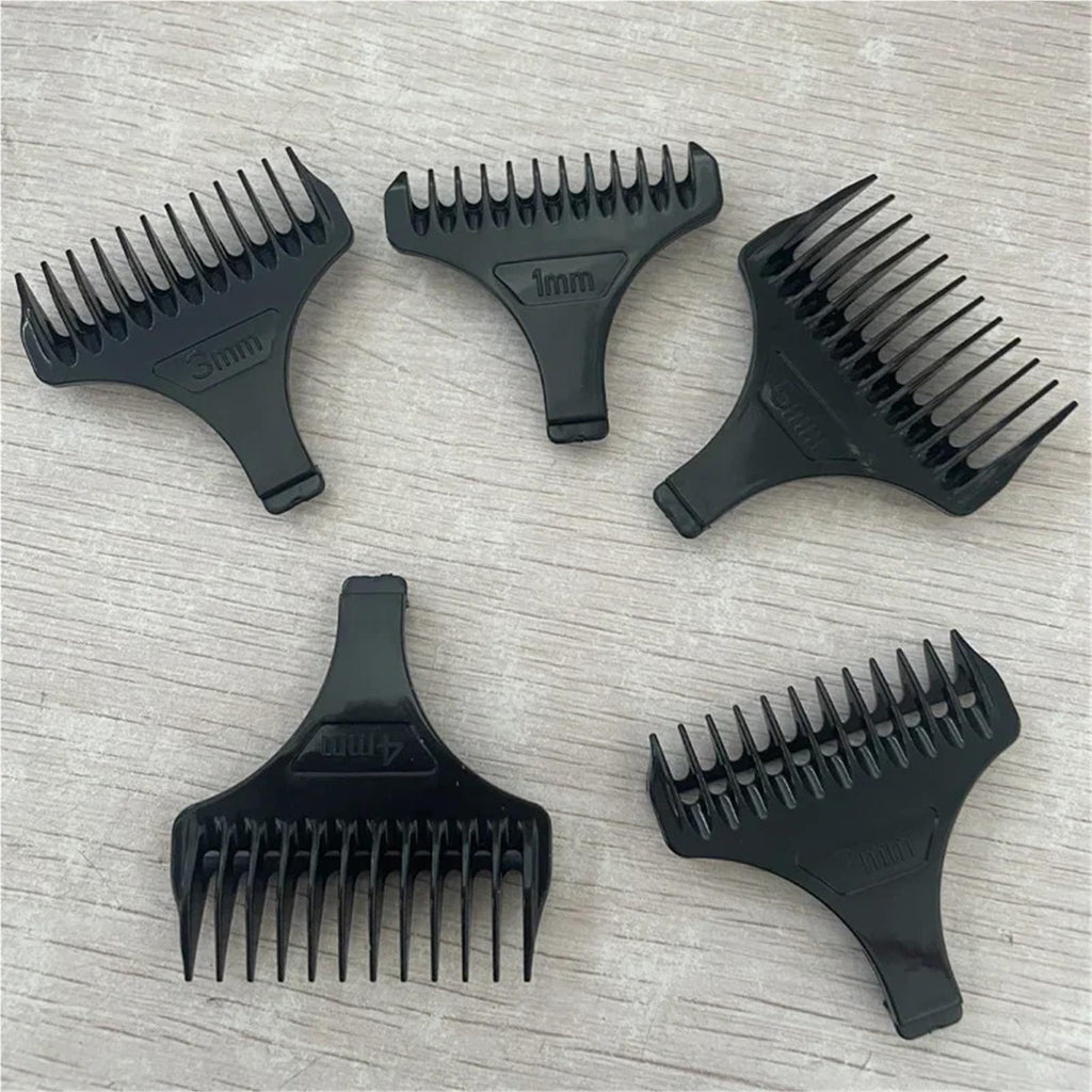 Hair Trimmer Limit Comb Universal Black Guards Hairdresser Hair Cutting Guide，Compatible For Kemei，KM-2293 KM-2299 1 2 3 4 5mm Comb