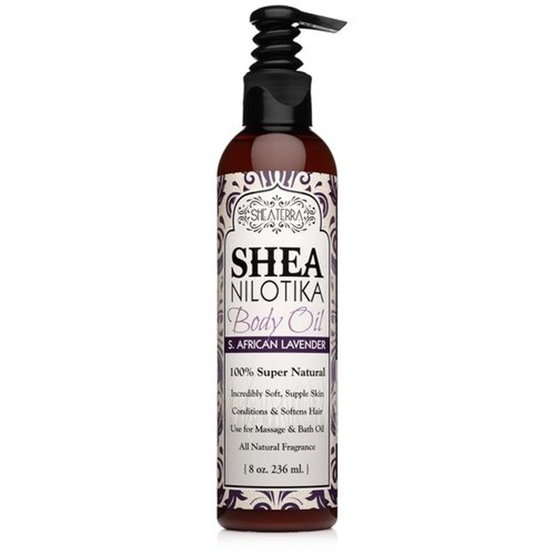Shea Terra Organics Shea Nilotik’ Oil - Natural Daily Skin Moisturizer with Lavender | 8 oz