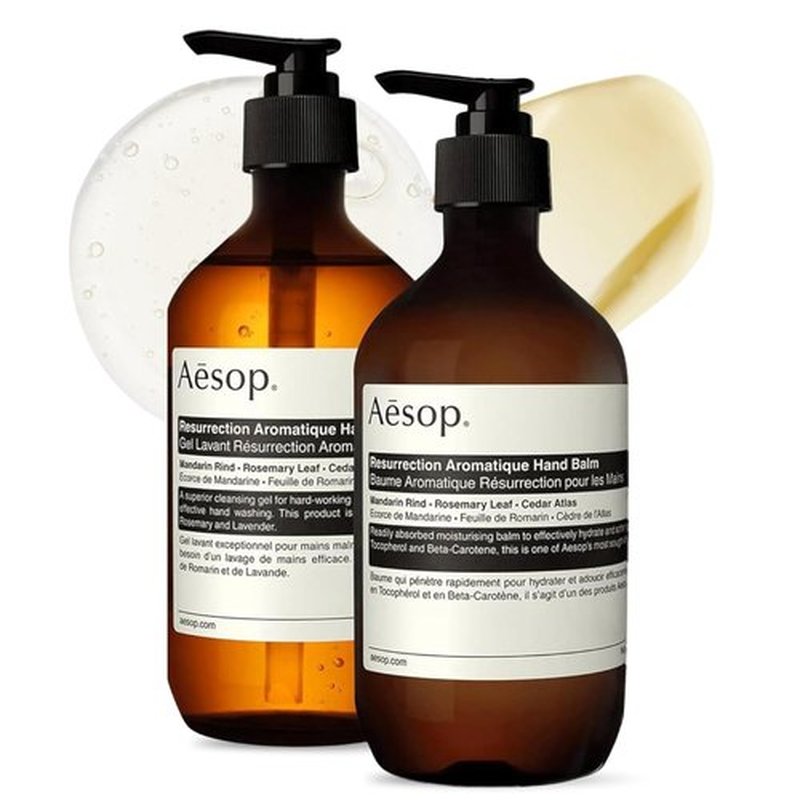 Aesop Resurrection Hand Wash & Balm Set - Citrus & Woody Duo for Cleansing & Moisturizing | 16.9 oz / 500 mL