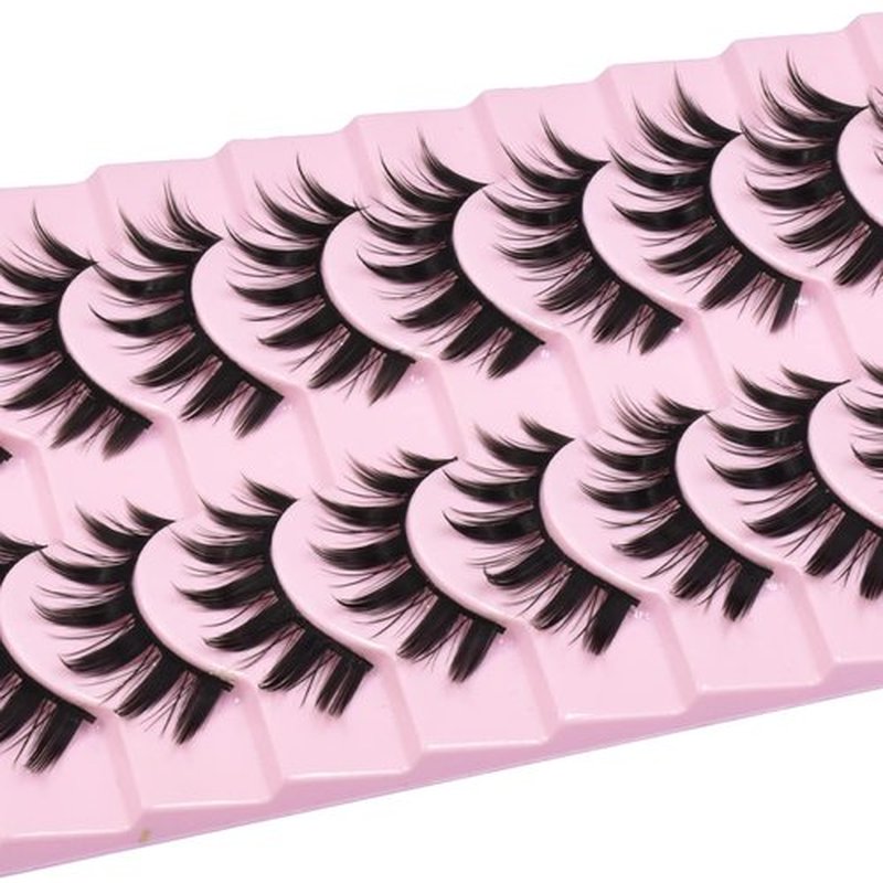 10 Pairs Manga Lashes Anime Cosplay Lashes Spiky Manga Style Lashes Janpanese 16mm Extension Natural Manhua Doll Eye Lashes Halloween/Party Makeup Look by AUGENLI (A3)
