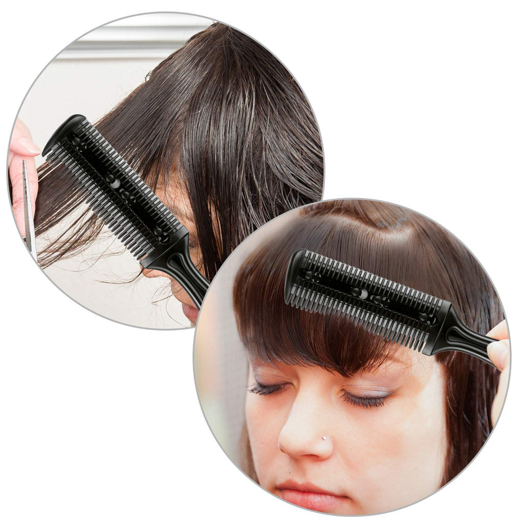 6 Pieces Hair Cutting and Thinning Razor Comb Set with 20 Razors, Dual-Side Slim Haircut Tool