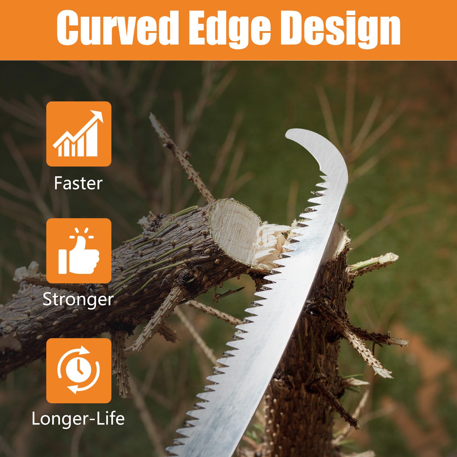 GJK 15 Inch Pole Saw Blade Replacement for Fiskars Pruning Saws and Tree Pruners, Pruning Saw Blade with Power Tooth Design, Garden Saws Part