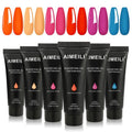 AIMEILI Hema Free Poly Nail Extension Gel Kit, 6 Colors Neon Pink, DIY Salon Nail Art Design At Home Gift for Women - 12