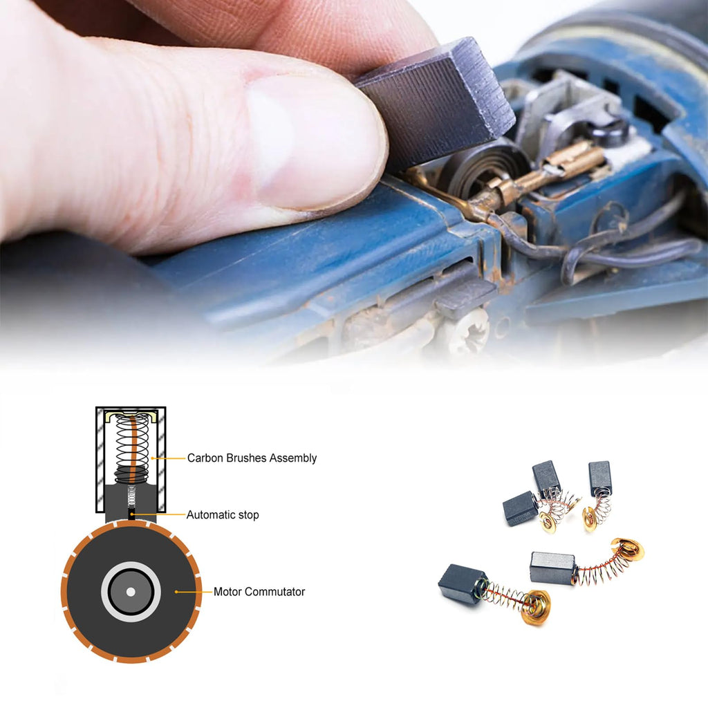 RICHERI 40Pcs Electric Motor Carbon Brushes 10 Different Sizes for Replacement Repair Power Tool Part