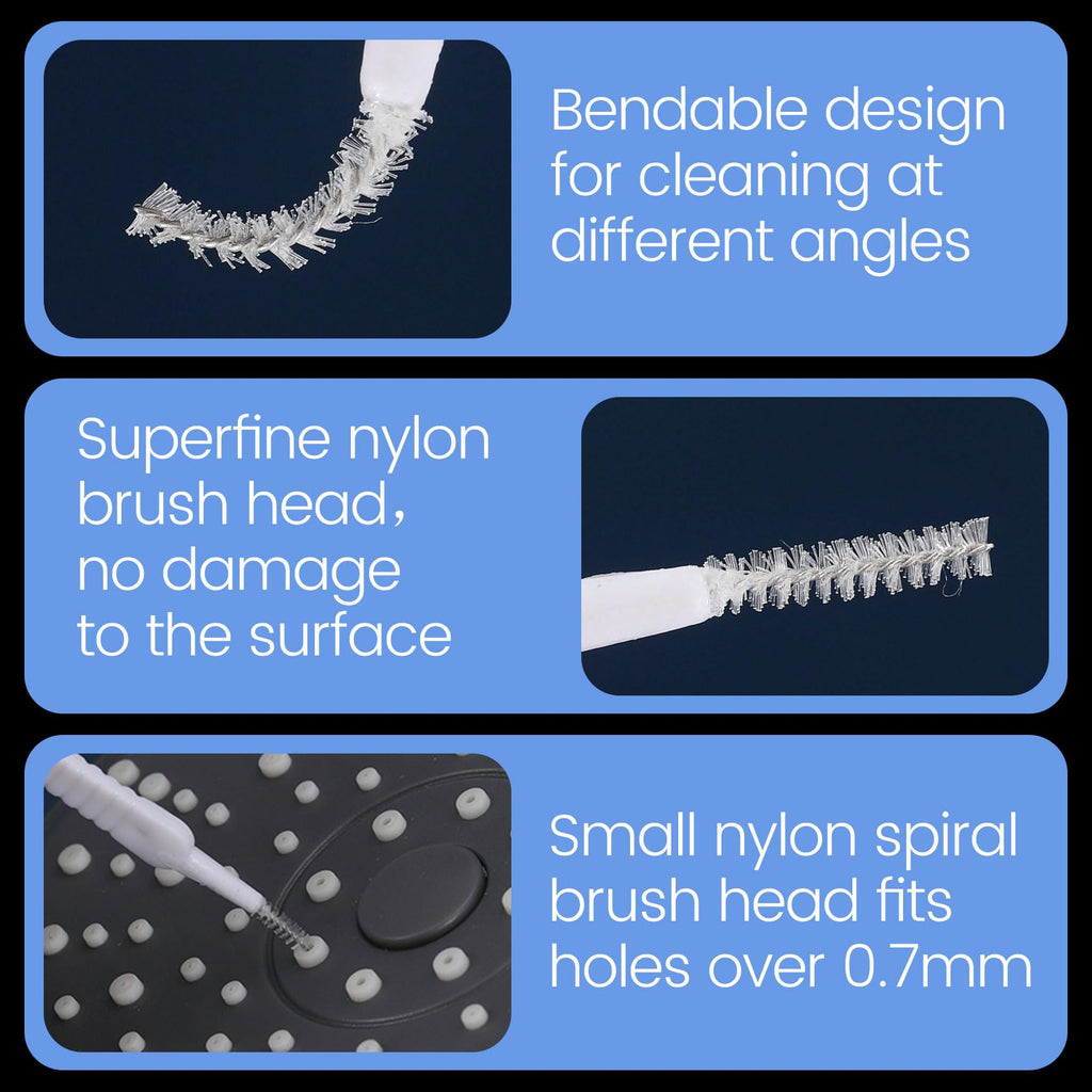 YALOJE 10 Pcs Shower Head Cleaning Brush, Anti-Clogging Multifunctional Gap Hole Cleaning Brushes, Tiny Shower Head Crevice Cleaner Brush Cleaning Tool for Bathroom Household Faucets- White