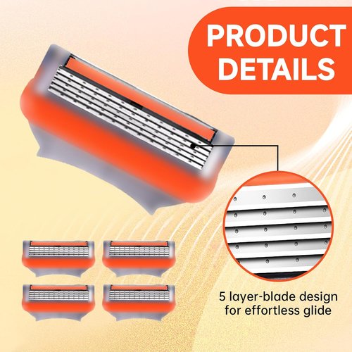 Gillette Fusion 5 Razor Blades - 24 Premium 5-Layer Stainless Steel Cartridges for Smooth Shaving