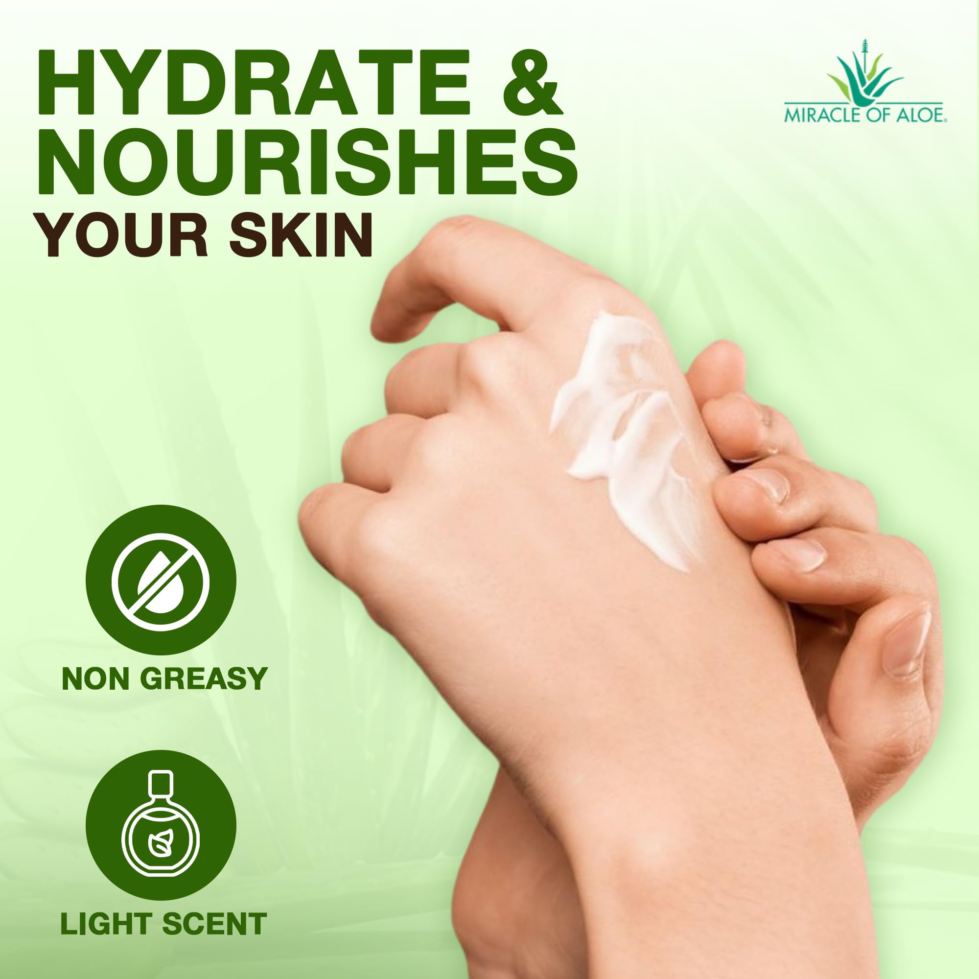 Miracle Hand Repair Cream for Dry Cracked Hands 4 oz Best Healing Hand Cream with 60% Aloe Vera - Non-Greasy Moisturizer for Working Hands - Fast Absorbing Lotion for Extremely Dry Skin (2-Pack)