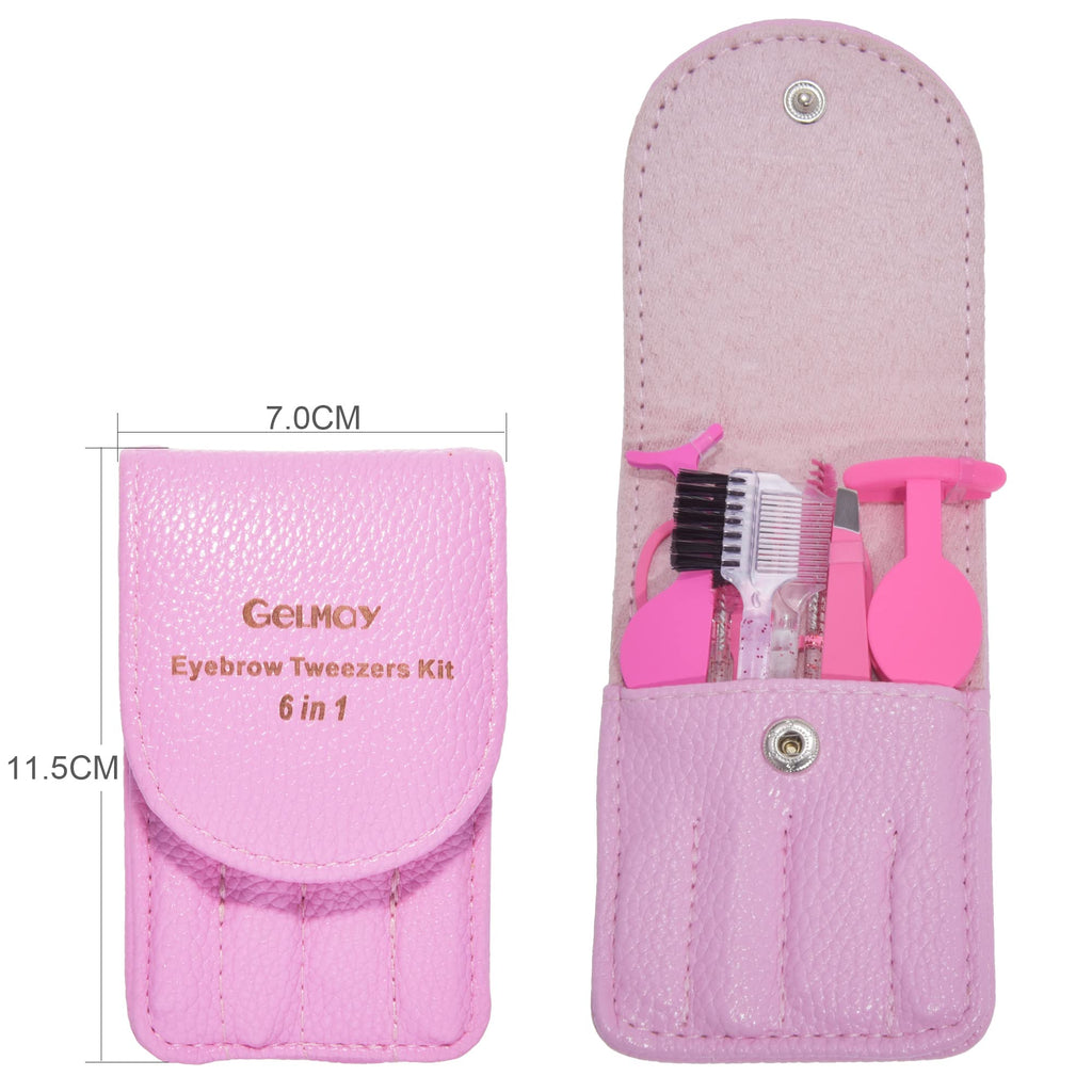 6Pcs Portable Eyelash Curlers Applicator Tool, Eyebrow Tweezer Scissor Comb Eye Brow Grooming Clippers Fake Lash Brush for Women