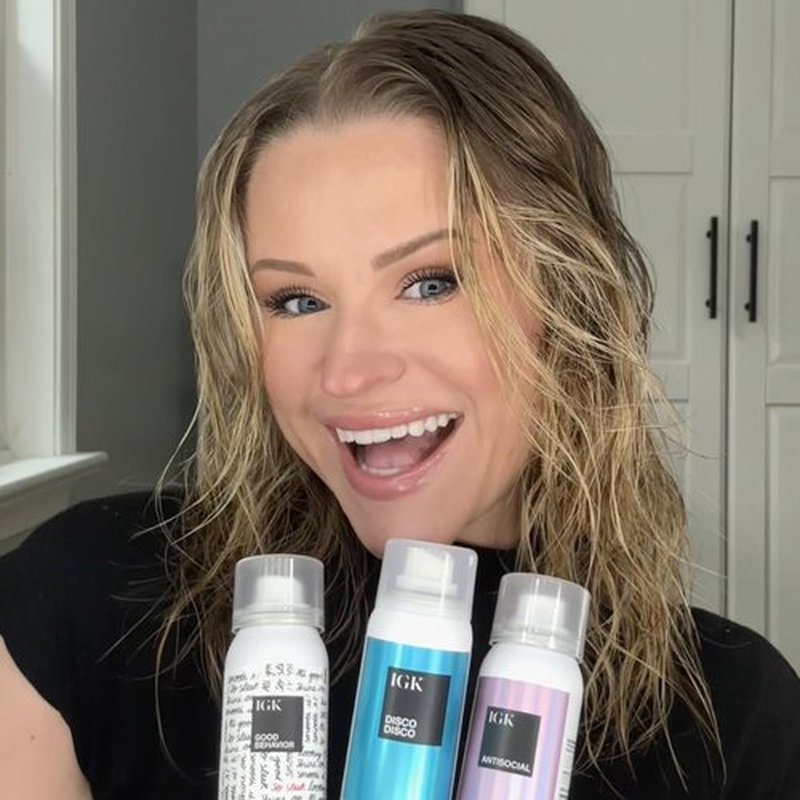 IGK Must Have Travel Kit Holiday 2025 – Includes GOOD BEHAVIOR Smoothing Spray, DISCO DISCO Shine Spray & ANTISOCIAL Dry Hair Mask – TSA Approved Travel Size Hair Essentials