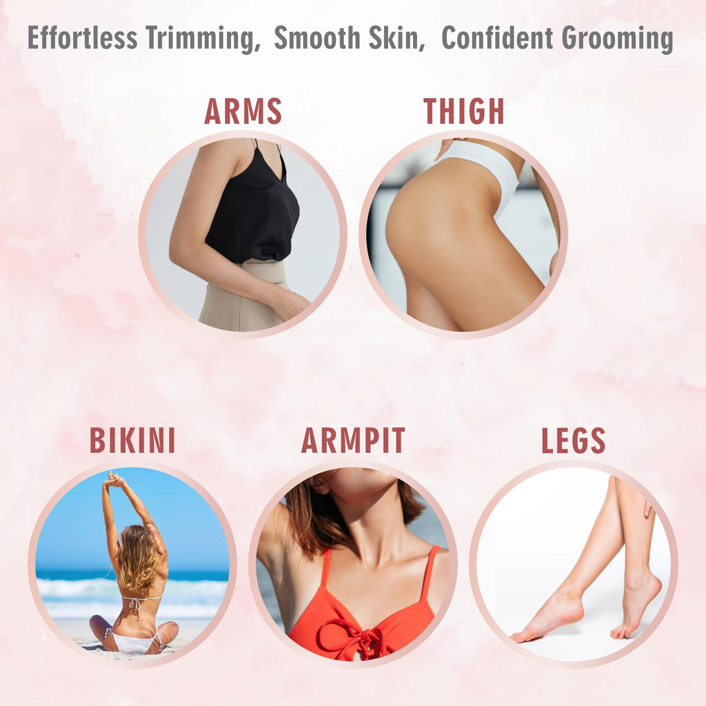 SONASHI WOW Electric Body Hair Trimmer - Groin Trimmer for Men - Bikini Trimmer Women - Wet/Dry Shaver Groomer, Rechargeable, Waterproof, Painless Hair Removal (Pink)