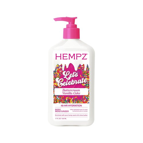 Hempz Body Lotion - Buttercream Vanilla Cake Celebration - Daily Moisturizing Cream with Shea Butter & Aloe - 17 Oz