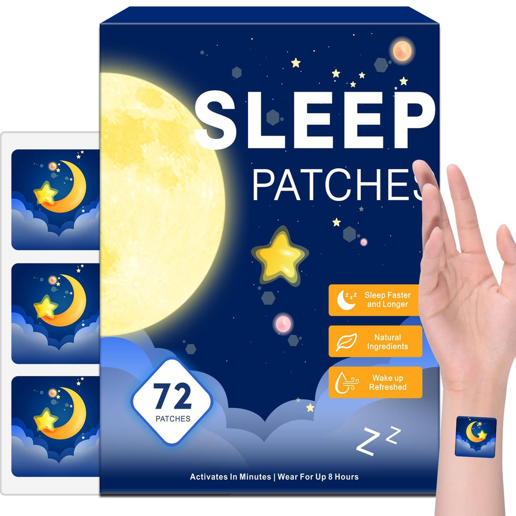 Yongsenina Sleep Patches, 72Pack Sleep Patches for Adults Extra Strength, Natural Plant Based Sleep Support, Easy to Use with Melatonin & Valerian for Night Rest AWW1
