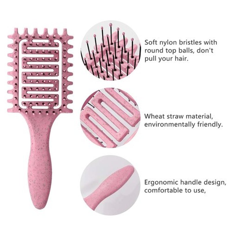 Skiennix Curl Defining Brush - Vented Detangling Tool for Curly Hair | Lightweight & Ergonomic (2 Pcs Green)