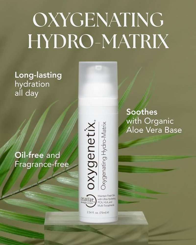 Oxygenetix Oxygenating Hydro-Matrix | Lightweight Aloe-Based Face Moisturizer with Hyaluronic Acid - 2.54oz for Sensitive Skin