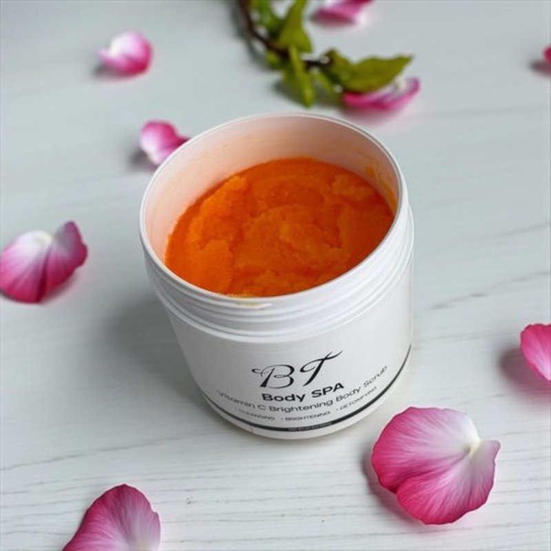 BT Body Spa Exfoliating Body Care Set - Vitamin C Scrub, Peach & Turmeric Gel Wash for Radiant Skin