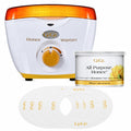 GiGi Wax Warmer for Hair Removal, Face and Body Depilatory Kit with All-Purpose Honee Wax and 10 Collars, Adjustable Temperature, 14 oz
